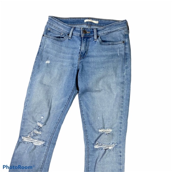 Levi’s 711 Skinny Distressed Medium Wash Jeans - Picture 3 of 8